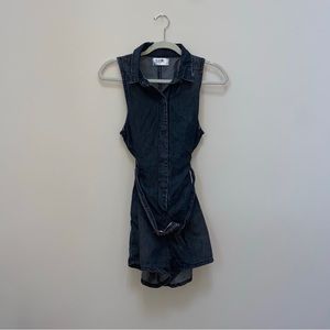 LF seek the label washed rinse play suit jean romper